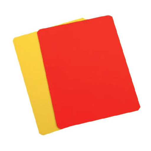 Set tarjeta árbitro color roja/amarilla